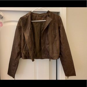 Brown leather jacket